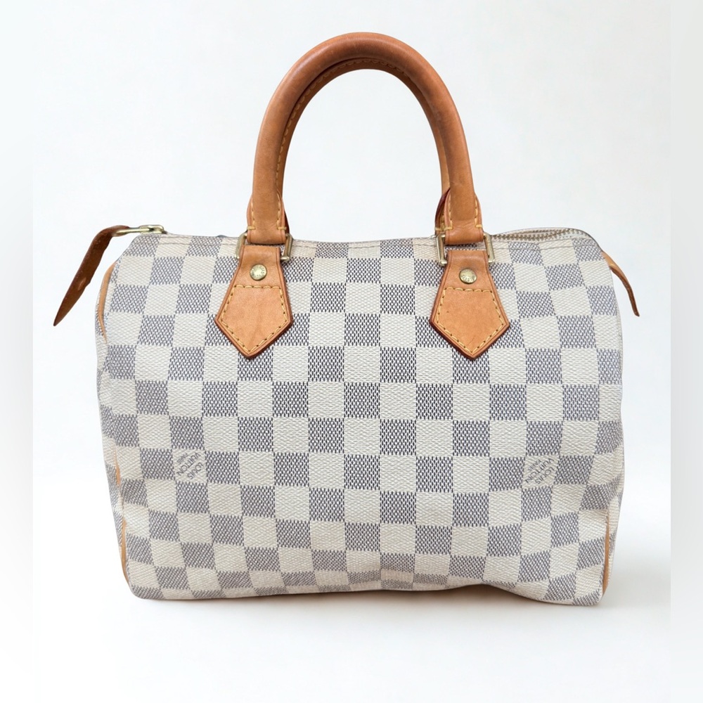 SOLD-Certified LOUIS VUITTON Damier Azur Speedy 25 - Dust Bag, Lock & Key, + COA - Picture 2 of 15